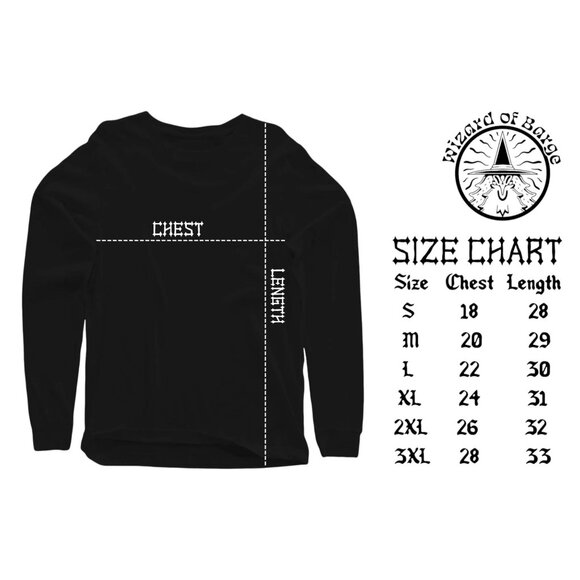 Wizard of Barge Darker the Skies, Brighter the Stars Black Longsleeve Tee NWT - Picture 4 of 8